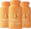 SKINtamin Vegetarian Collagen pilulky 124; Nejlepší kolagen doplňky pro ženy na podporu kůže Pevnost a vrásky 124; Kožní dodatek přizpůsobený pomoci snížit krvácení (30 Počet (balení 3))