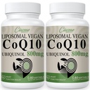 Lipozomální CoQ10 800mg Ubiquinol Softgel, Max Absorpce Ubiquinol Coenzym Q10, Ubiquinol CoQ10 dodatek pro antioxidant, srdeční funkce a výrobu energie, čistý CoQ10 800mg, 120 Vegan Softgels
