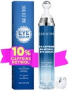 5% kofein 5% Retinol oční krém pro tmavé kruhy, Pufness a sáčky, Hyaluronic acid a niacinamid pod oční krém proti stárnutí, oční sérum pro jemné linky, 360 ° Oční masážní koule Roller
