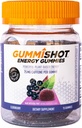 GummiShot Energy Gummies, 1125 mg Caffeine Chews per Bottle, Long Lasting Energy Boosters, Elderberry (15ct)