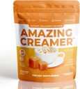 Superfoods Company Amazing Creamer with Collagen - Keto Creather- Hyaluronic Acid & MCT Oil - Brain Boost & Cukrářské chutě - Podporuje zdravou pleť & vlasy - Diet- Friendly [30 Služeb] [Slaný karamel]