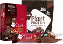 Nugo Dark Chocolate Pretzel w / SS, 12g Vegan Protein, Gluten Free, Kosher Pareve, Non- GMO, 12 Count and Nugo Plant Protein Powder, Chocolate, 20g Protein, 3g Sugar, 25 Servings