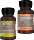 Endurance Produkty Resveratrol Dodatek - Grape Skin Extract - 100mg Trans- Resveratrol Antioxidant a ENDUR- ACIN Niacin - Vitamin B3 Niacin 500mg Extended Release & Low- Flus