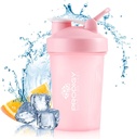 Prodigy Nutriční Labs Premium Shaker Lahvička ideální pro proteinové třepání a předcvičení -14 Ounce (růžová)