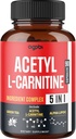 Acetyl L- karnitin dodatek - 2600mg 3 měsíce - Směs s alfa Lipoic acid, Zelený čaj, Green Coffee Bean & Raspberry Ketony - Paměť a Brain Health Support, Non- GMO - 90 Vegan Kapsle