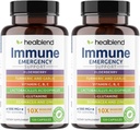 léčivá směs 10 v 1 Imunitní podpora doplněk Booster s Elderberry, zink, Echinacea, Kurkuma, Lactobacillus Acidophilus, pro dospělé (2 Pack)