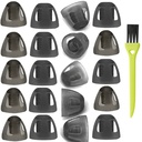 20Packs Malé 6mm naslouchací pomůcky Domes Smoky Gray Tipy pro GN Resound Komfortní pro Open Fit BTE Zvukový zesilovač PSAP Kit neviditelný (malý) s 1 kartáčem