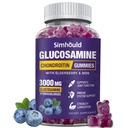 Glucosamine Chondroitin Gummies - 3000MG Extra Strength Joint Support Supplementary with MSM & Elderberry, Flexibility, Antioxidant Imunitate Support Gummy pro dospělé, muže a ženy