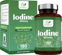 Jód dodatek - 180 Caps, 180-Day-Supply - Návod na podporu štítné žlázy - 300mcg čistý jód na kapsuli - Tobolka štítné žlázy, pro normální funkci štítné žlázy - Jodid draselný - Vegan Jod dodatek