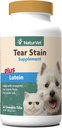 NaturVet - Tear Stain Plus Lutein - Eliminates Unsiglightly Tear Stains - Vylepšená s Cranberry Extract, kalcium askorbát & Oregon Grape Root - pro psy a kočky - 60 Tablety