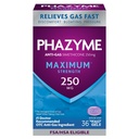 Phazyme Maximum * Síla Anti- Gas 250 mg Simethicone Gas Relief pro dospělé, Rychlé gely Rychlé pocení, Tlak & Nepohodlí, 36 Počet