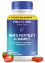 Blue Stork Fertility Dodatek Gummie pro muže - Muž Prenatální Vitamíny, Koncepce Podpora pro něj - Reprodukční zdraví, Hormonální bilance & motility - 90 Počet
