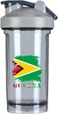 Vintage Guyana Guyanese vlajka 18 Ounce Shaker Cup, Módní Téma Tvar Shaker láhev Leak- proof cvičení Protřepat láhve 500ML / 18 oz ideální pro Pre Workout-2