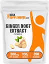 Bulksupplements.com Ginger Root Extract Powder - Ginger Root Powder, Ginger Root Powder - Bylinný dodatek, Gluten Free, 500mg na Serving, 100g (3,5 oz) (balení po 1)