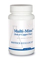 Biotics Research Multi Mins Železo a měď zdarma Multi Mineral Complex, Vyvážený zdroj minerálních chelátů a celých potravin, Phytochemicky vázaný Stopa Minerály, Snadno absorbováno. 120 Tabs