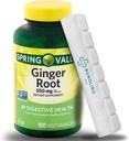 Ginger Root 550 mg, Vegetariánské kapsle - Dietní dodatek -100 Počet - (zahrnuje bonusový organizátor) - 1 balení
