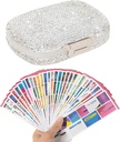 Pořadatel pilulek s etiketami Bling Pocket Pill Pouzdro s nálepkami Cestovní medicína Kit Holder malé Purse Pill Box Kontejner Přenosné Mini Medikace Storage (White & 300 Štítky)