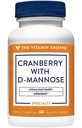 Vitamin Shoppe Cranberry s D- Mannose, močový trakt a močová měchýř zdraví, Antioxidant s 60 mg vitaminu C s Cranrich (Cranberry koncentrát) (60 Veggie Kapsle)