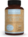 Pomona Wellness vitamin B Komplexní dodatek s listovou kyselinou, vysoká potence multivitamin, všech 10 B vitaminy včetně B12, podporuje energetické hladiny, srdeční zdraví, Non- GMO, 50 tablet