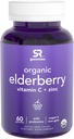 Koncentrát bezinky (65: 1) s vitaminem C, zinkem a probiotika pro imunitní podporu a Gut zdraví current 124; USDA Organic, Vegan Certified & Non- GMO Ověřené (60 Vegan Gummies)