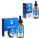 Sandalwood Beard Růstový kit s 2X Biotin pro muže a Beard Růstový olej Přirozené ingredience & Tloušťky Facial Vlasy Růst