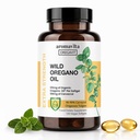 Vegan Wild Oregano Oil Kapsle organické, 86- 90% Carvacrol - 125mg Oil oregano per Softgel - Imunitní a stravitelná podpora, Přírodní antioxidant, Vegan, Non GMO, 120 Kapsle