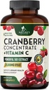 Cranberry Supplement Pills 25,000mg - High Potency Vitamin C Cranberry for Women & Men, Močová Trakt Zdravotní podpora, Bez cukru, Gluten Free, Non- GMO, Cranberry koncentrát Extract - 60 Kapsle