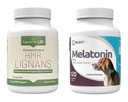 Lignans for Life & K9 Select Pet Care Bundle - HMR Lignans 20mg, 90 Kapsle - Melatonin & 3mg, 120 Arašídové máslo ochucené tablety - Multivitamin Dog Wellness Supplements - Střední velikost psa Plemeno