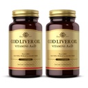 Solgar Cod Jaterní olej - 250 Softgels, Balení po 2 - Poskytuje vitaminy A & D - Non- GMO, gluten zdarma - 500 Celkem služby