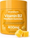 Příroda Vitamin B2 Gummies - Riboflavin 400mg doplněk pro děti a dospělé - Non- GMO, Soy & Gluten- Free, Vegan Žvýkací gumy (30 Day Supply)