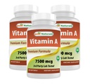 Nejlepší naturals Vitamin A 25000 IU (7500 mcg), Non- GMO Formule podporuje zdravé vidění a imunitní systém a zdravý růst a reprodukce, 180 Softgels (180 Počet balení 3)