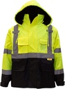Troy Safety Men 's Ansi Class 3 High Visibility Safety Bomber Jacket With Zipper, PVC Pocket, Black Bottom, Qty 1 (střední, Lime Green)
