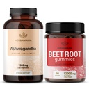 HERBAMAMA Ashwagandha and Beet Root Kit - Bundle of 1500 mg Ashwagandha Root Capsules & 1500 mg Beet Root Gummies - Vegan, Non- GMO, Gelatin- Free - 2 Pack