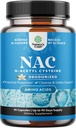 NAC dodatek N- acetyl cystein s vanilkovou - Detox N- acetylcystein dodatek pro Lung zdraví a dýchací funkce, játra & ledviny Detox & Cleanse - Amino NAC kapsle pro dospělé - 90 Ct