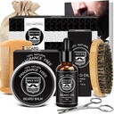 MALE Bůh Beard Kit w / přírodní ingredience, Vhodné pro všechny pleti, Narozeninové dárky 124; výročí 124; Vánoční dárky 124; Mens Stocking Stuffers 124; Dárky pro muže, On, Manžel, Přítel, Táta, Přátelé