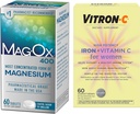 Vitron- C vysoce potentní Železný dodatek, Immunt Podpora 60ct a Mag- Ox 400 Magnesium Minerální dodatek 60ct
