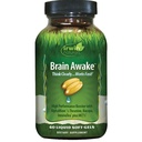 Irwin Naturals Brain Awake - 60 Tekuté Softgely - Zvýšený duševní výkon, zvýšená koncentrace, jasnost a koncentrace - Nootropic Booster s L- Theanine, Bacopa, MCTs