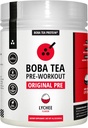 Boba Tea Pre- Workout Powder 124; Lychee Flavor OF 124; 125-250mg Kofein OF 124; L- Citrulin, Beta Alanin, Alpha-GPC OF 124; Real Ingredients OF 124; Premium Pre Workout Powder for Men and Women OF 124; 20-40 Servings