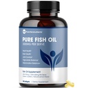 Čisté mikronutrienty - Omega 3 Dodatek k rybím oleji, EPA / DHA mastné kyseliny, nepálené rybí olejové doplňky s citronem - srdce, oko, mozek a imunitní podpora - 90 Softgels