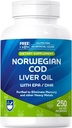 Rite Aid Cod Jaterní Oil Softgels 250 Počet, s EPA a DHA, podporuje srdce, mozek a vize zdraví