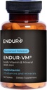 Endur- VM Multivitamin & Mineral (se železem), Daily Multivitamin s vitálními minerály, vitamin B, vitamín D & kyselina listová, gluten zdarma, 150 tablet