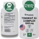 Tongkat Ali 1000MG Extract Supplement -30 Day Supply - Atletická podpora výkonu - Přírodní Afrodiziakum, Testosteron & Imunity Support - Potenciální antioxidační výhody