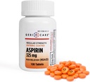 Enteric Coated Aspirin Tablets 325mg (100 hrabě) by GeriCare- NSAID Pain Reliever & Fever Reducer Coated Aspirin for Adults - Regular Strength Aspirin for Heachin Artritis Menstrual & Muscle Pain