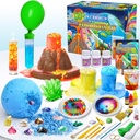 UNGLINGA 50 + Vědecká laboratoř Experiments Kit pro děti, STEM aktivity Vzdělávací vědec hračky dárky pro dívky chemie, Gemstone, Volcano Eruption