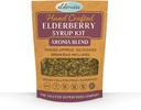 Elderwise Elderberry Aronia Berry Syrup Kit - Bezinky, Aronia Berries, Rosehies, Ginger, Echinacea, Skořice, a hřebíček, Vyrábí 32 oz Syrup, Pivovarnické tašky