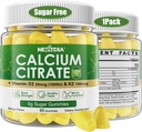 Citrát vápenatý Gummies 1200mg s vitaminem D3 K2, Žvýkací doplňky vápníku pro ženy a muže, vysoce potentní podpora B0ne, Te * th, síla a imunitní zdraví, Mango Flavor, Non- GMO, cukr zdarma, 60 Cts