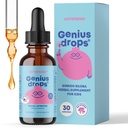 JoySpring Genius Kapky pro děti 124; Klinicky osvědčený Focus Dodatek 124; Liquid Herbal Focus Dodatek s Ginkgo Biloba pro děti (1 fl oz) 30 Služební