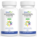 Lipozomální fisetin s doplňkem Quercetin 1200 mg na porci, High Absorption Polyfenols Antioxidants for Women, Men, Non- GMO, Gluten- Free, 2 Bottle- 120 Softgels
