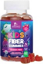 Kids Fiber Gummies 4g - Prebiotický doplněk vlákna pro stravovací zdraví, Regularitu a imunitní podporu - Cukr zdarma & Plant- Based Fiber - Natural Raspberry Flavor - Vegan, gluten- Free - 60 Gummies