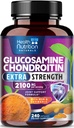 Glucosamine Chondroitin 2100mg - 3X Strength Joint Support Supplement with MSM, Glucosamine Sulfath, Turmeric, Boswellia, Quercetin for Cartilage, Flexibility & Mobility, Lahvička v USA, 240 Kapsle